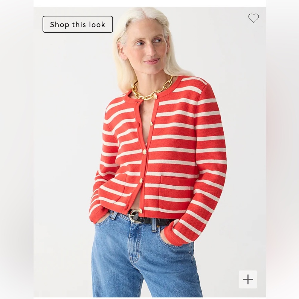 JCrew Emilie sweater lady jacket in stripe
